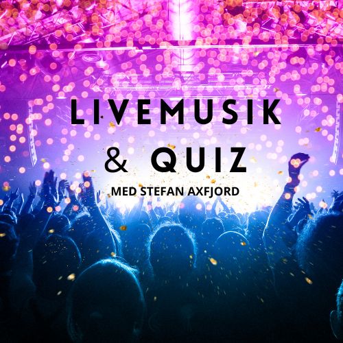 Affisch för livemusik och quiz
